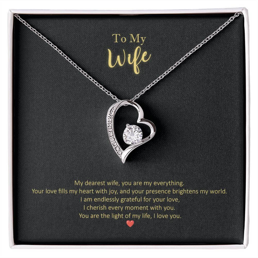 My Dearest Wife, Everything Message Card Forever Love Necklace