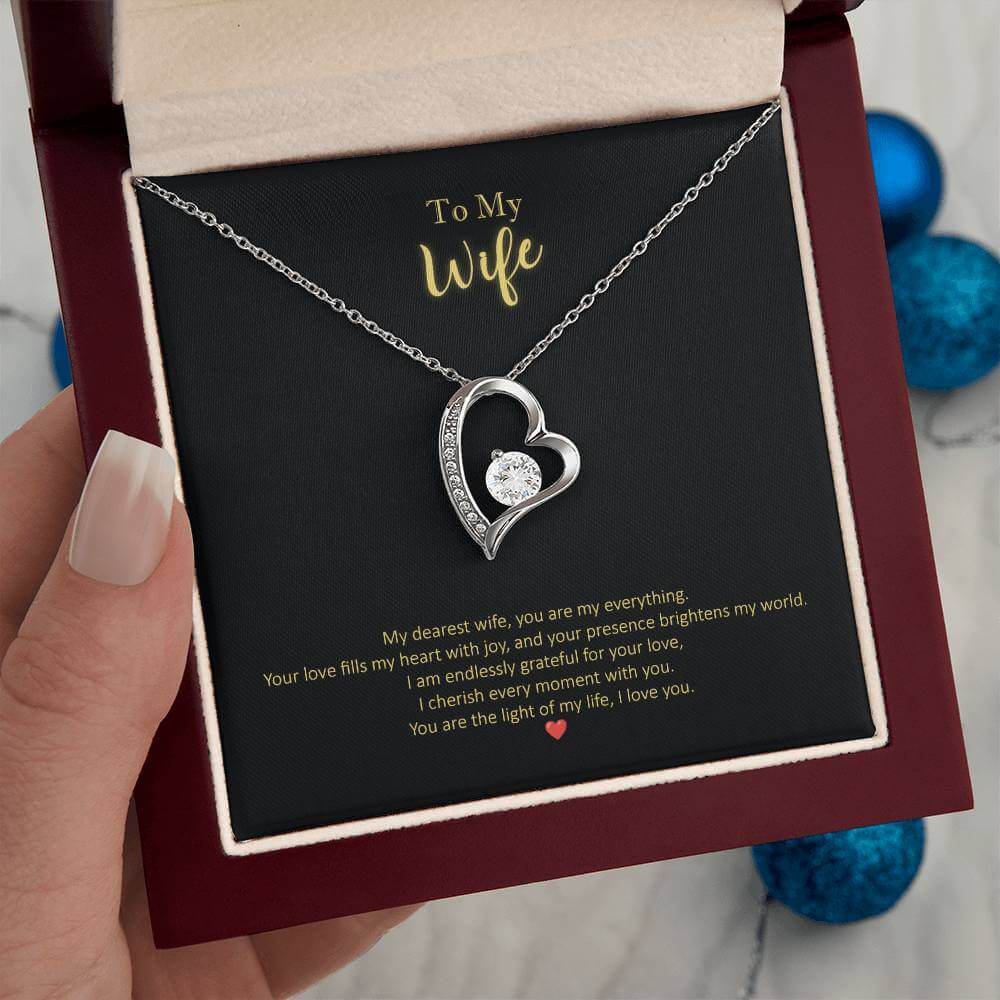 My Dearest Wife, Everything Message Card Forever Love Necklace