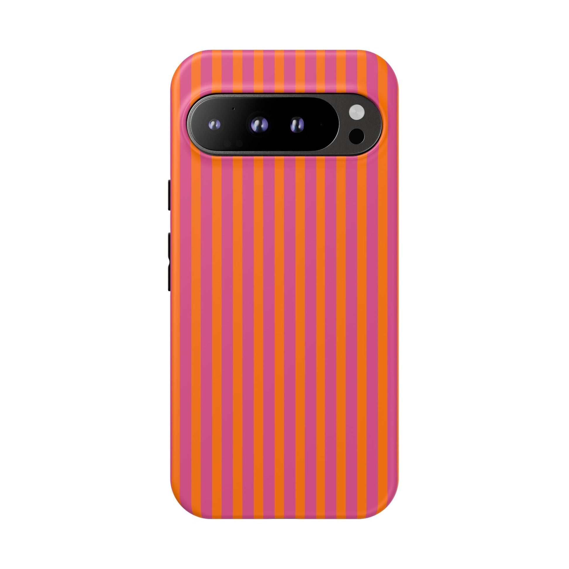 Orange and Pink Striped Tough Phone Case Cover - Google Pixel 9 Pro XL / Matte - Phone Case