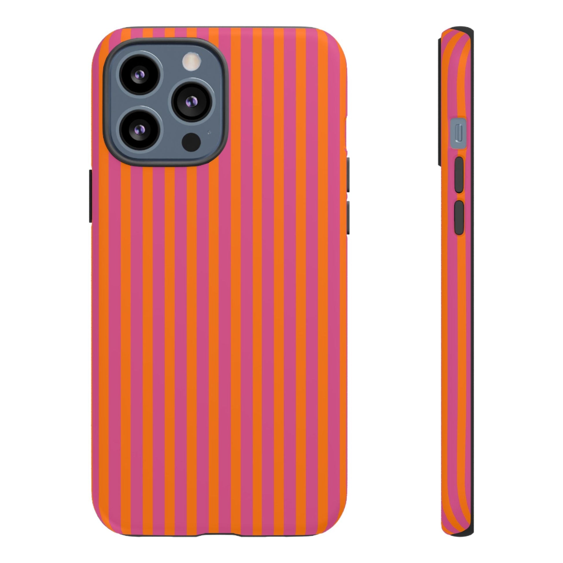 Orange and Pink Striped Tough Phone Case Cover - iPhone 13 Pro Max / Matte - Phone Case