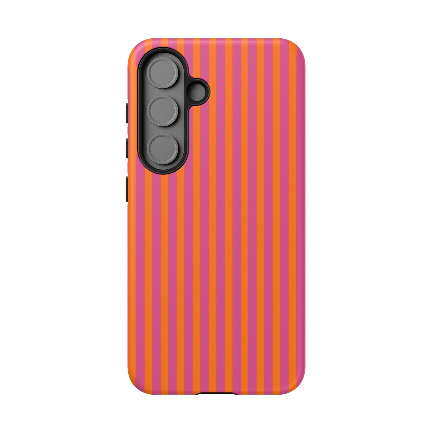 Orange and Pink Striped Tough Phone Case Cover - Samsung Galaxy S25 / Matte - Phone Case