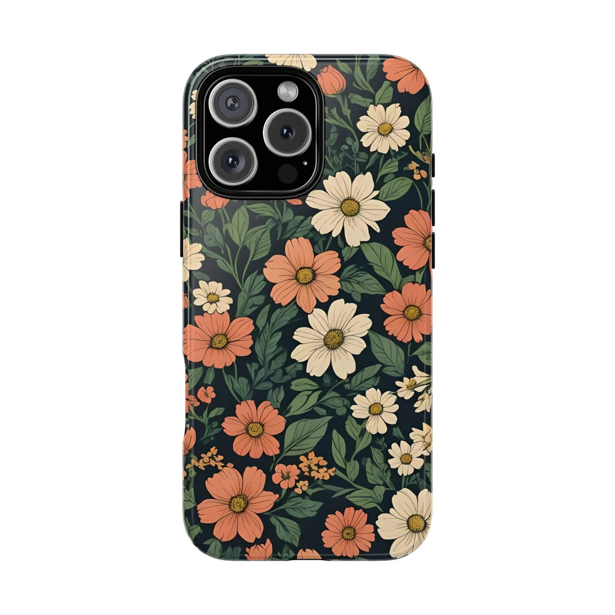 Orange & White Floral Phone Case Elegant Protection - iPhone 16 Pro Max / Glossy - Mobile Phone Cases