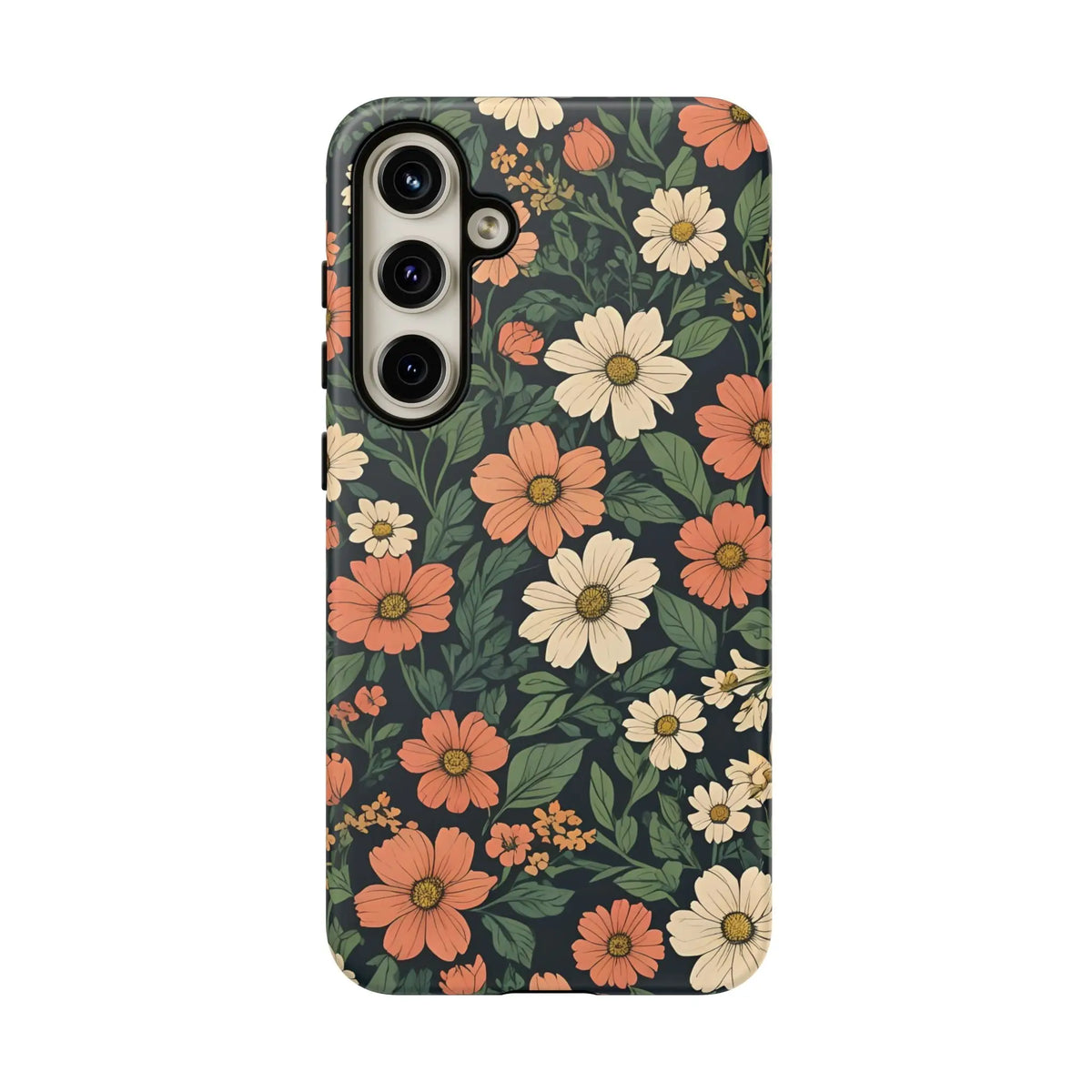 Orange & White Floral Phone Case Elegant Protection - Samsung Galaxy S24 Plus / Matte - Mobile Phone Cases