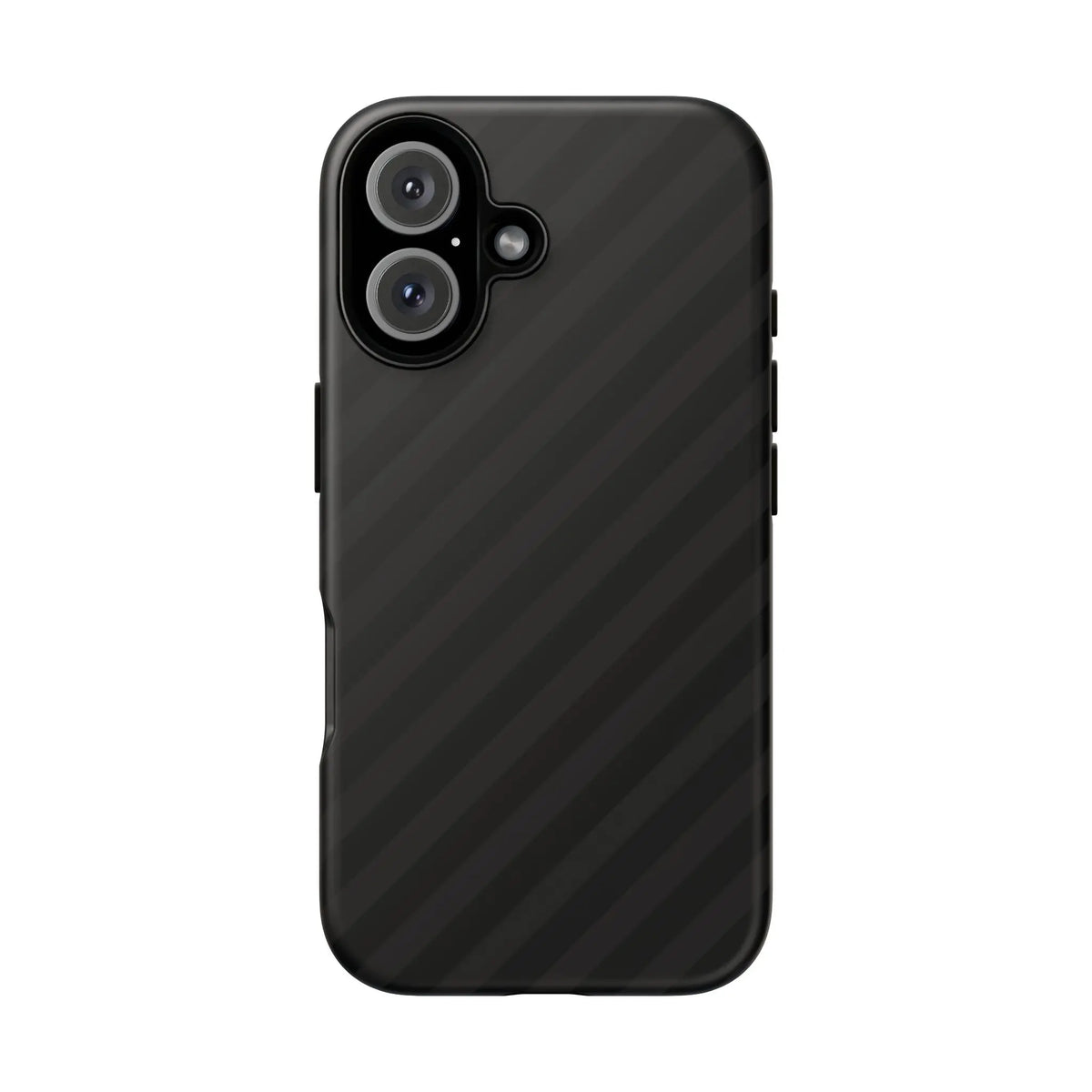 Black carbon fiber-patterned phone case back with sleek black diagonal pattern tough gloss finish for iPhone Samsung and Pixel