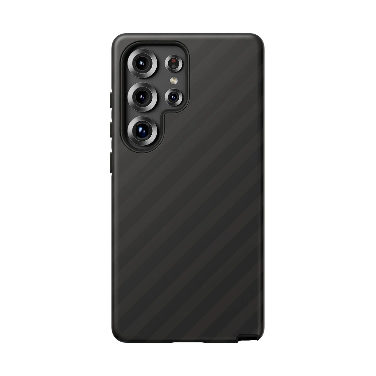 Black carbon fiber-patterned phone case for samsung galaxy s23 ultra with black diagonal pattern tough gloss finish on back side