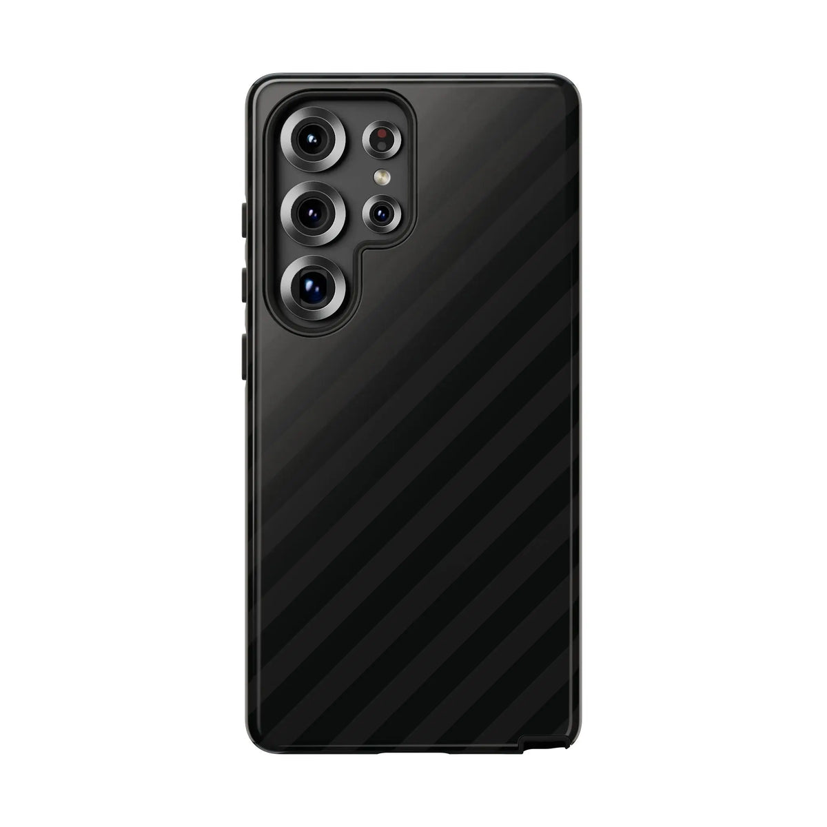 Black diagonal pattern tough gloss finish protective case for samsung galaxy s23 ultra showing back side