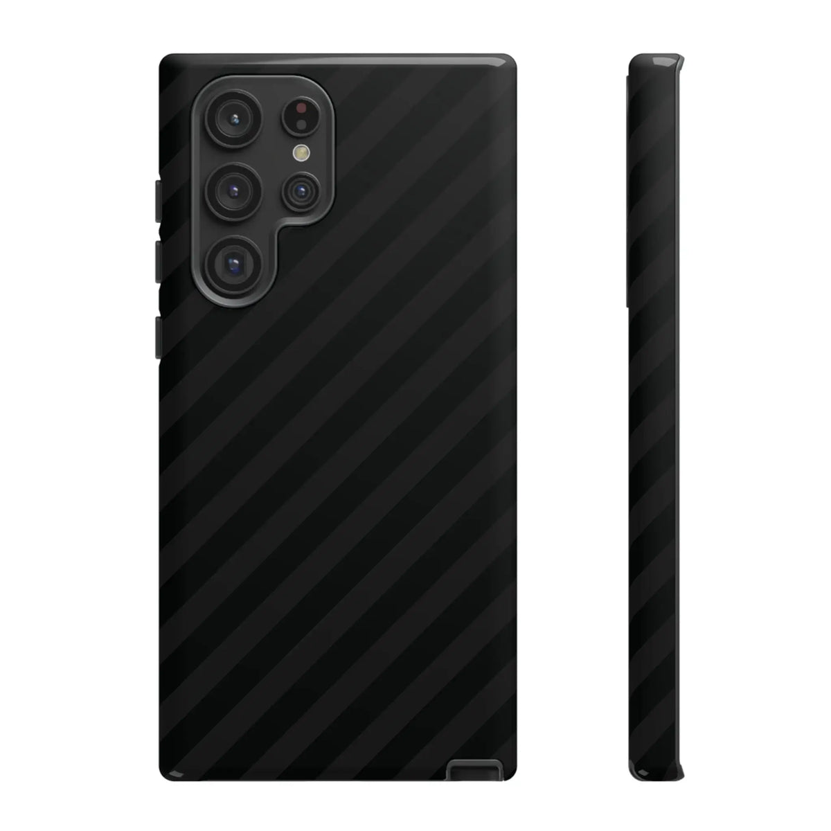 Black carbon fiber patterned phone case for samsung galaxy s23 ultra with black diagonal pattern tough gloss finish on back side