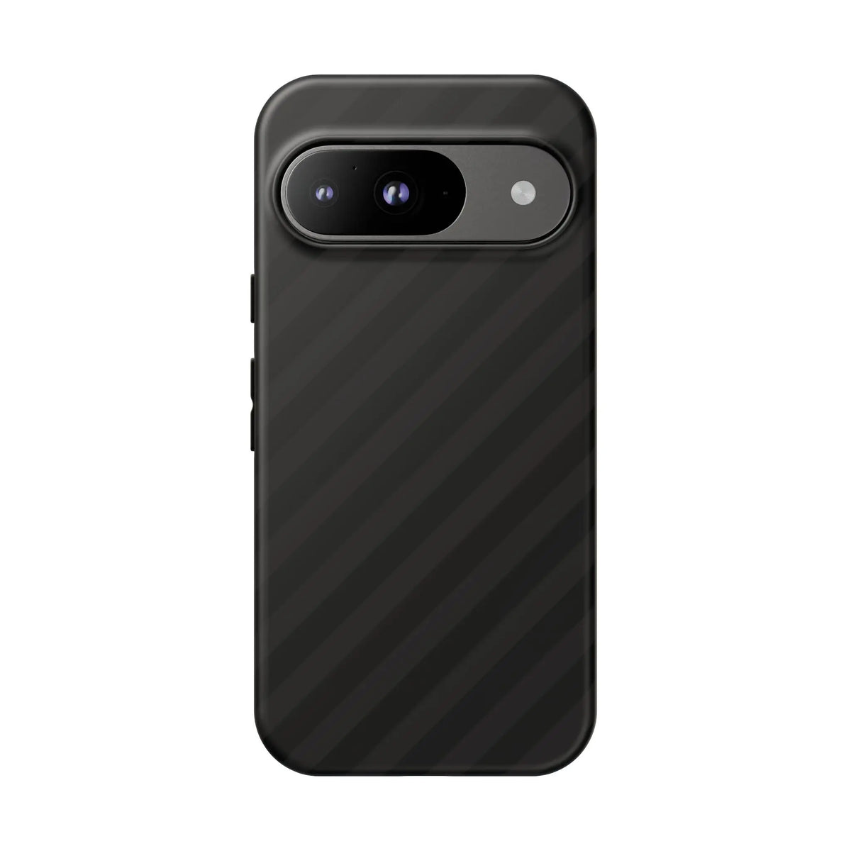 Black carbon fiber phone case with a sleek back side design featuring a black diagonal pattern tough gloss finish protective cover