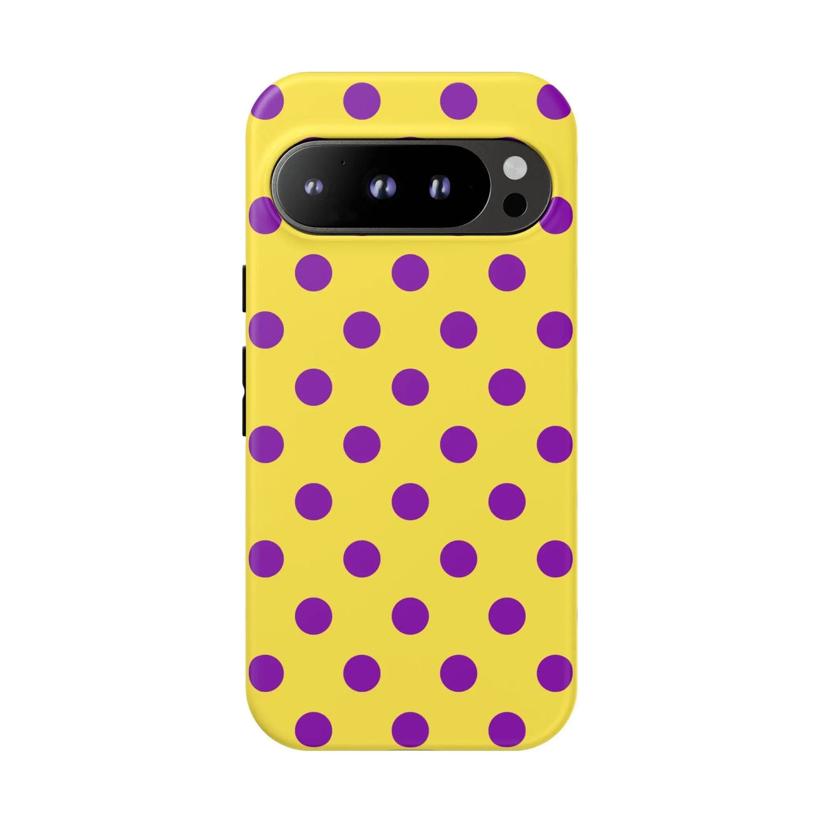 Phone Case - Bright Yellow with Purple Dots - Google Pixel 9 Pro / Matte - Phone Case