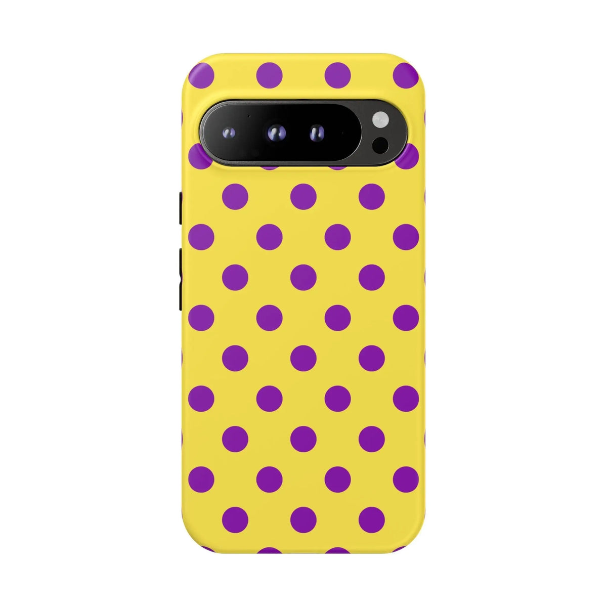 Phone Case - Bright Yellow with Purple Dots - Google Pixel 9 Pro XL / Matte - Phone Case