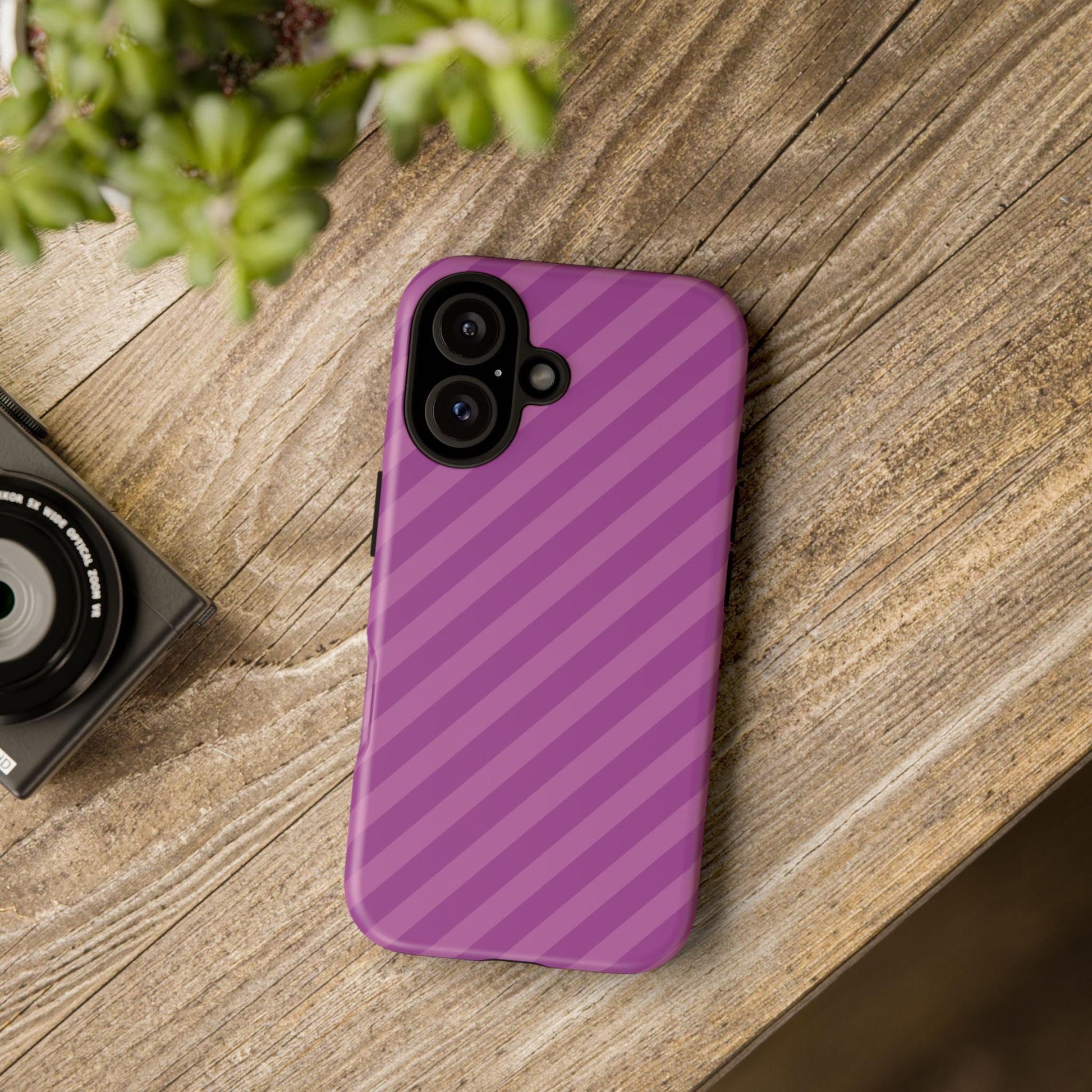 Pink striped phone case cover