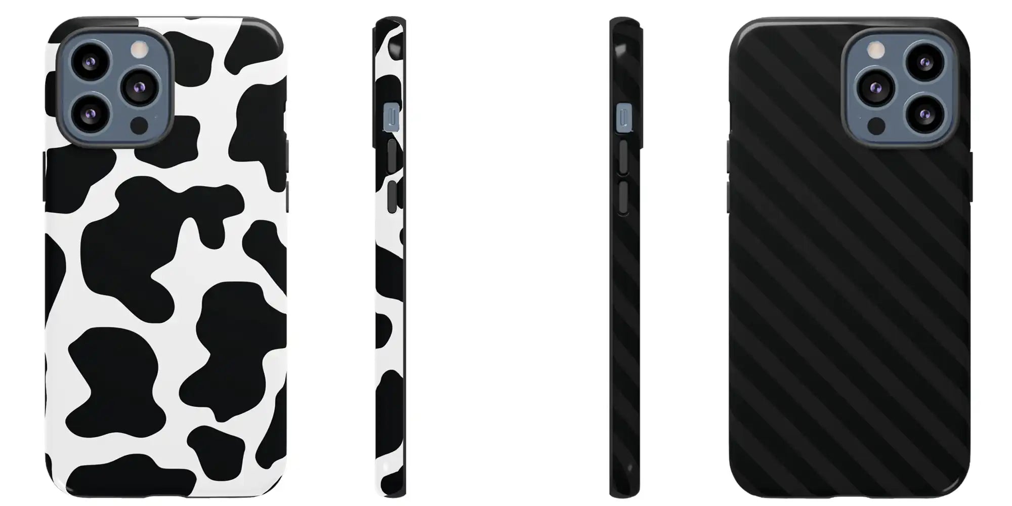 Cow Print and Striped iPhone Phone Case covers