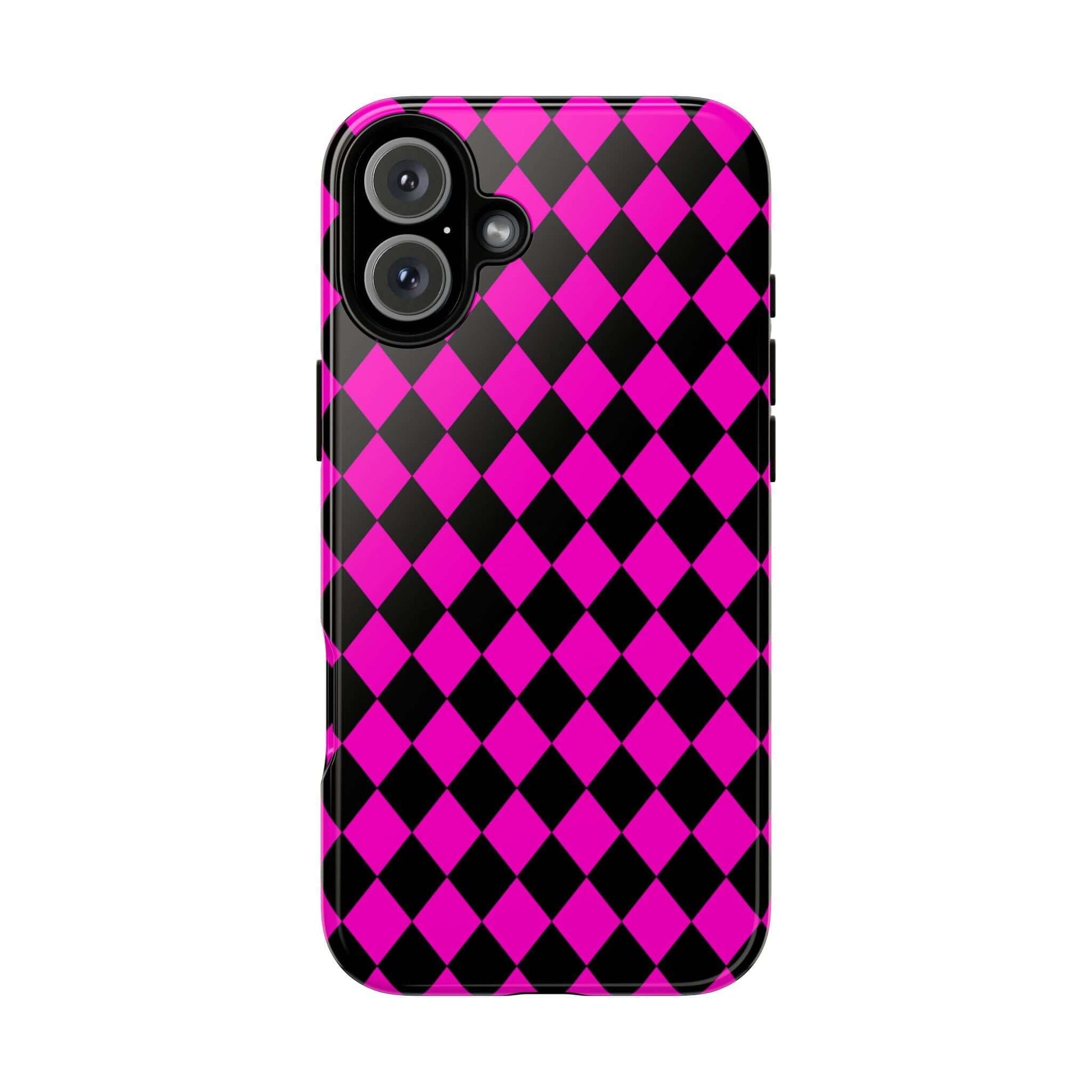 Pink Black Dimond Tough phone Case Cover | iPhone | Google | Samsung