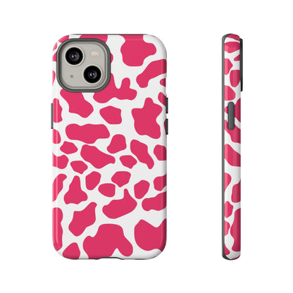 Pink Cow Print Cellphone Case iPhone Samsung Google