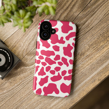 Pink Cow Print Cellphone Case iPhone Samsung Google