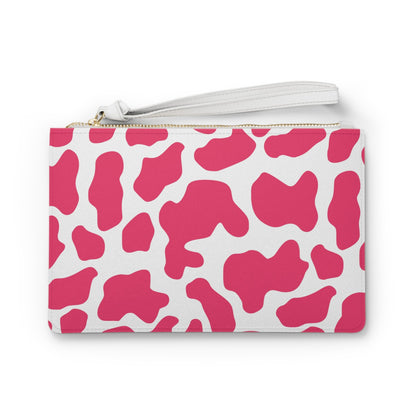 Pink Cow print Clutch Bag