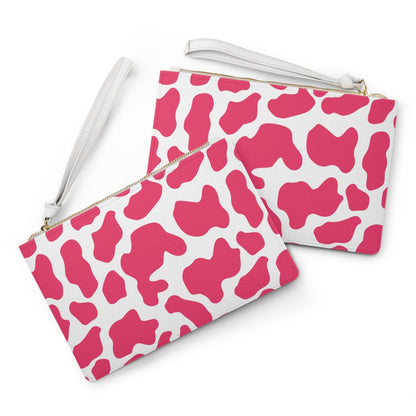 Pink Cow print Clutch Bag