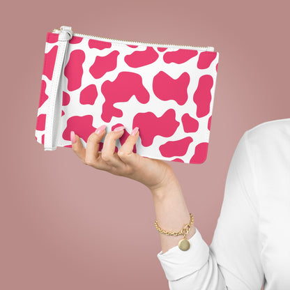 Pink Cow print Clutch Bag