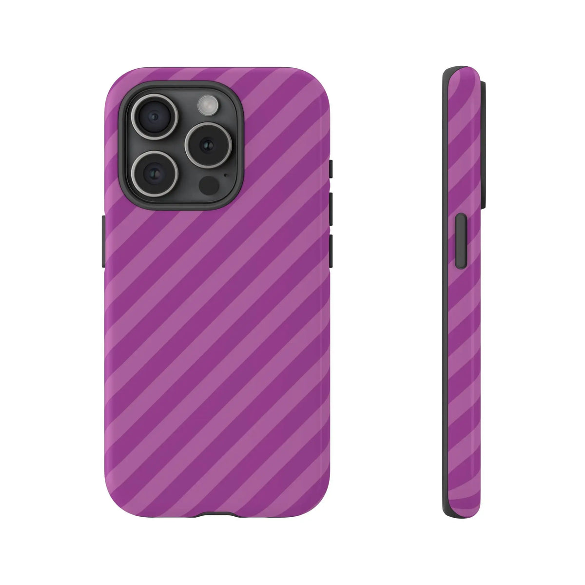 Back side of a sleek purple diagonal phone case cover with modern design for pink diagonal phone protection and accessories