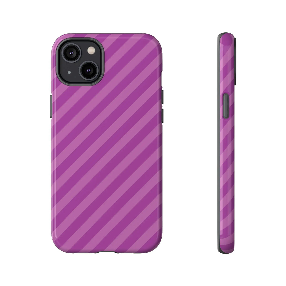 Back view of a purple diagonal phone case cover with sleek modern design for protective phone accessories gift