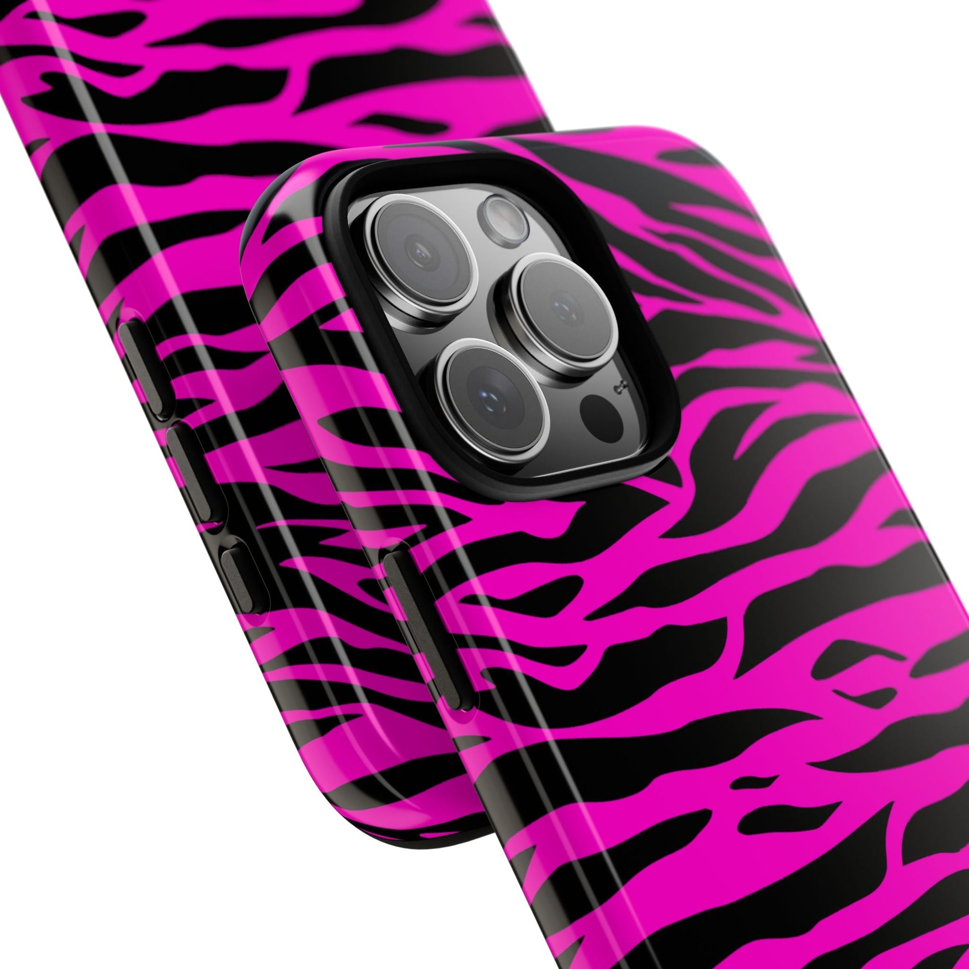 Pink Phone Case Tough Tiger Print