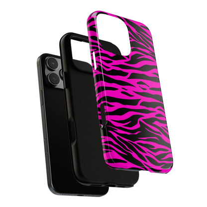 Pink Phone Case Tough Tiger Print