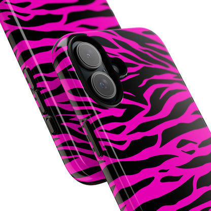 Pink Phone Case Tough Tiger Print