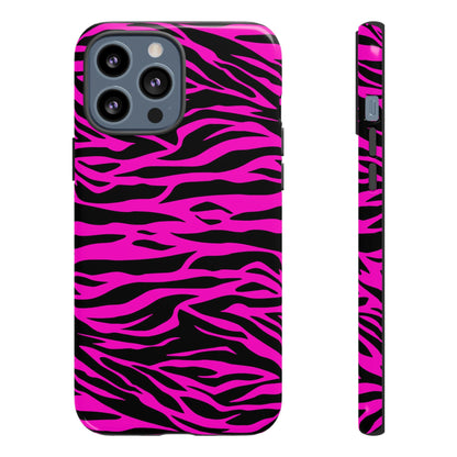 Pink Phone Case Tough Tiger Print