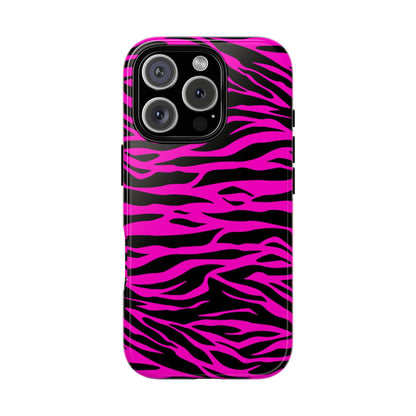 Pink Phone Case Tough Tiger Print