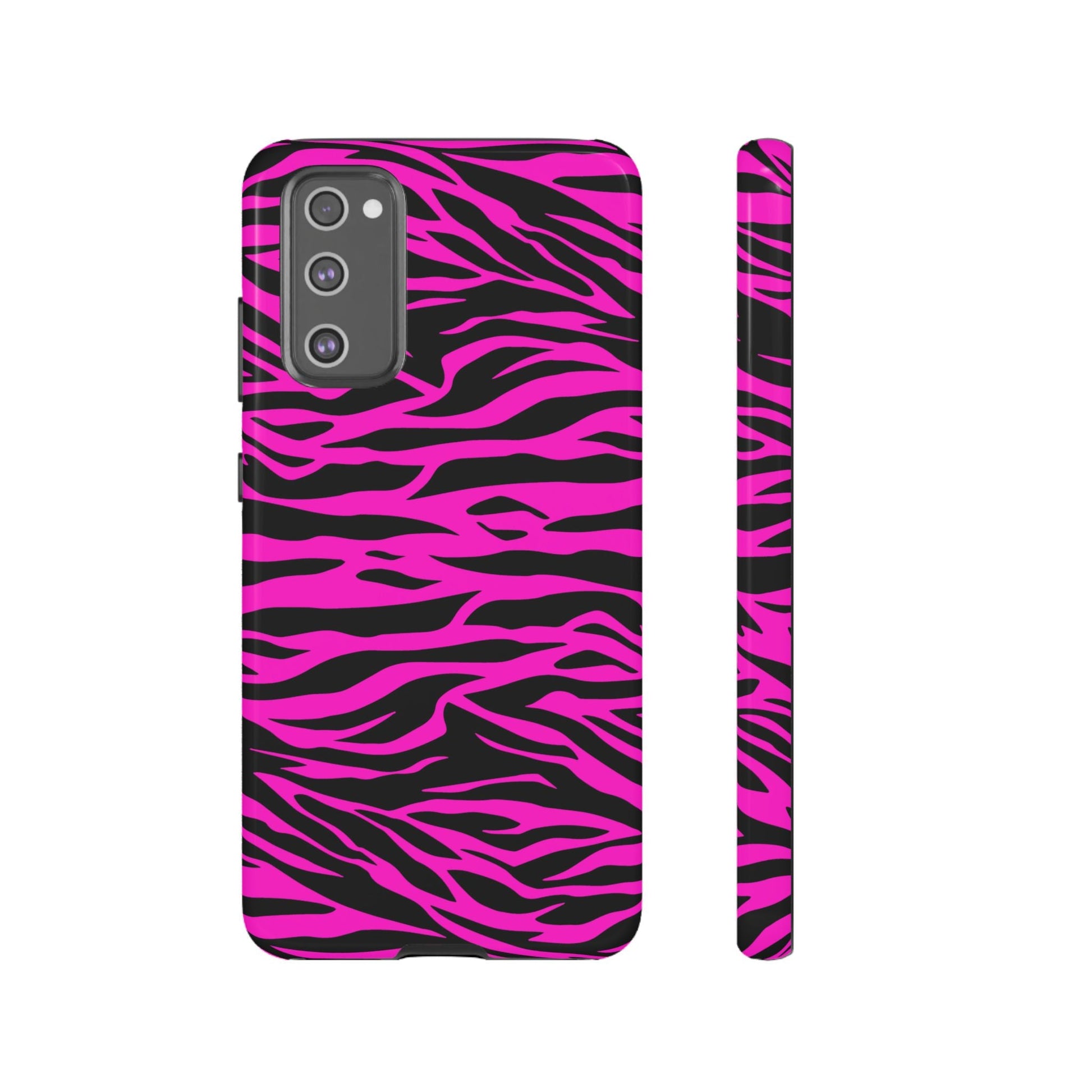 Pink Phone Case Tough Tiger Print