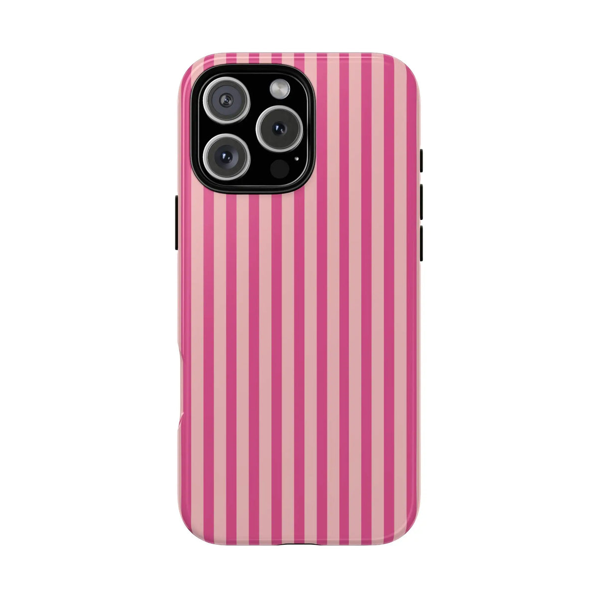 Pink Stripe Everyday Phone Case Cover Protective Smartphone Cover Trendy Accessories - iPhone 16 Pro Max / Glossy