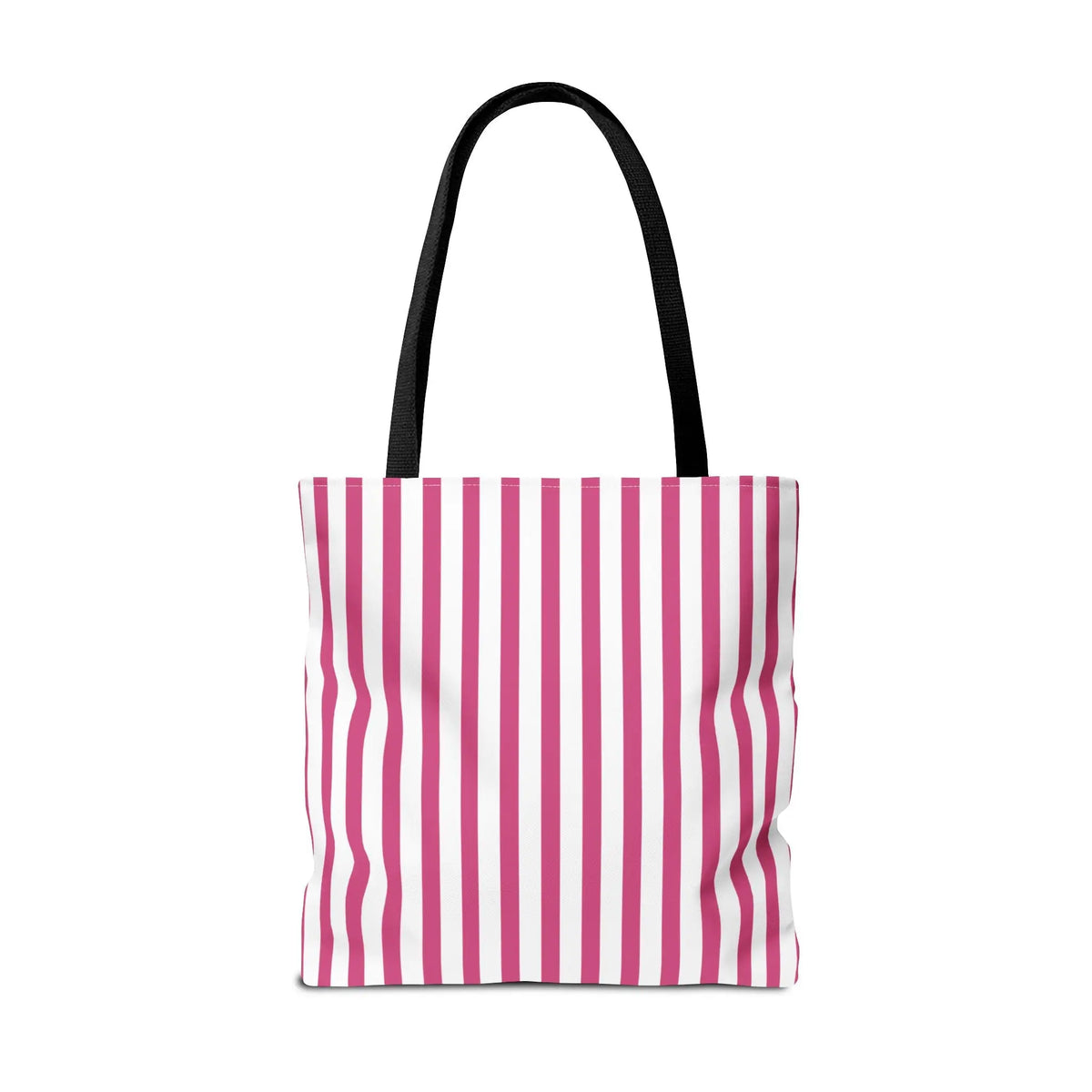 Pink Vertical Stripes Tote Bag | White or Black Handle All-Over Print - Bags