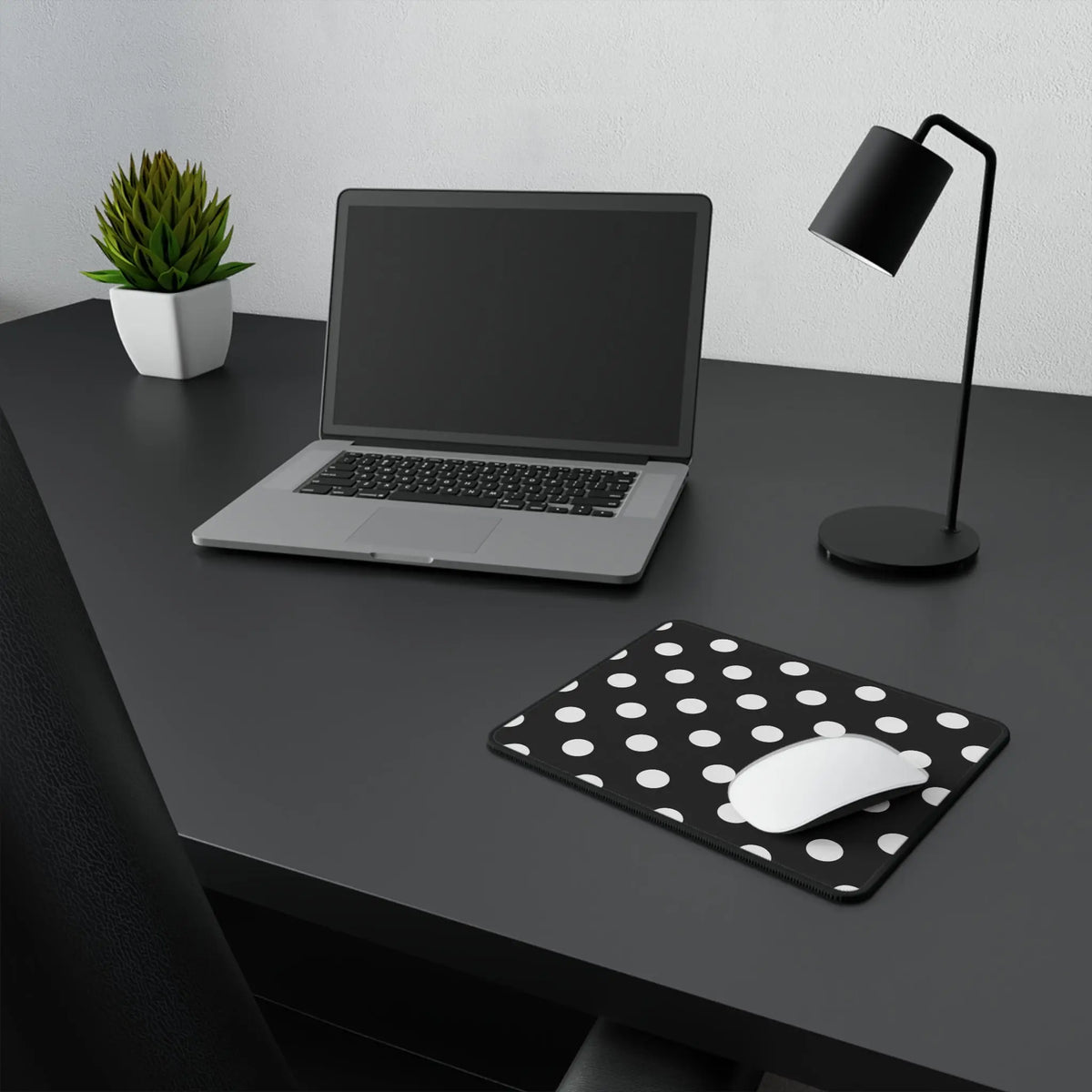Polka Dot Black & White Non-Slip Gaming Mouse Pad - 9.5’’ × 8’’ - Mouse Pad