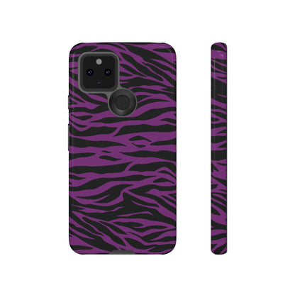 Purple Black Tiger print tough phone case