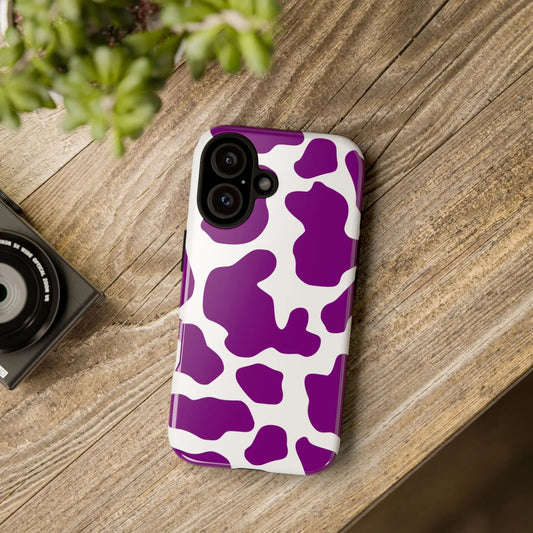 Purple Cow print Phone Case Cover - iPhone 16 / Glossy - Phone Case