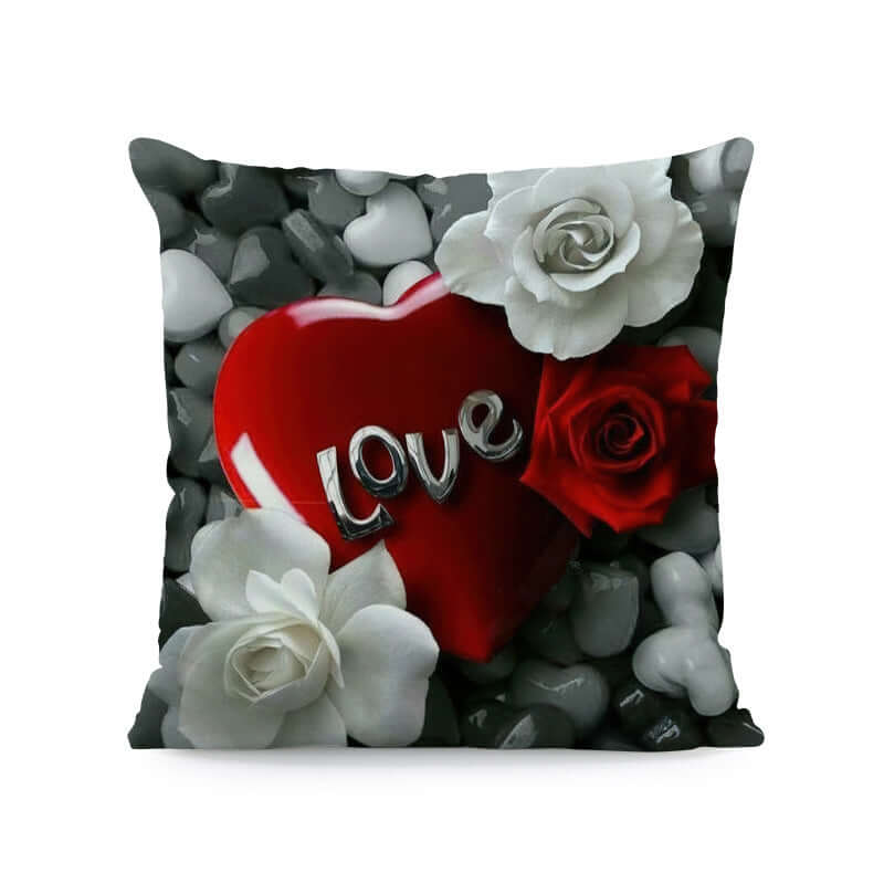 Red Roses Love Super Soft Square Pillow and Cover with Flower Print