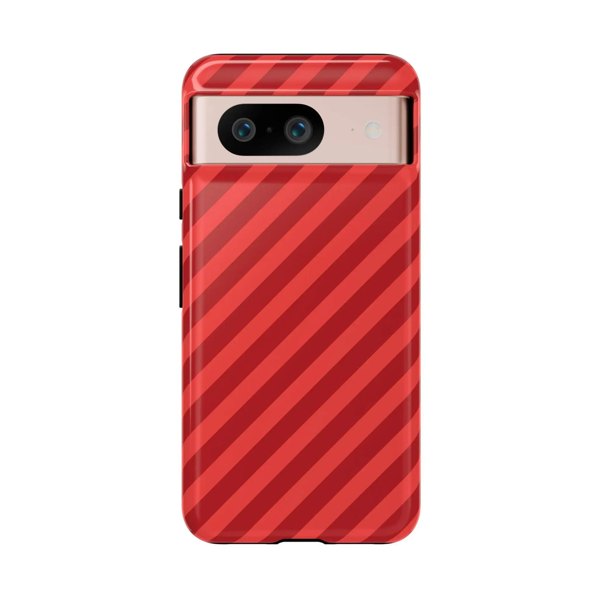 Red Stripes Hard Shell Phone CaseCover - Google Pixel 8 / Glossy - Phone Case
