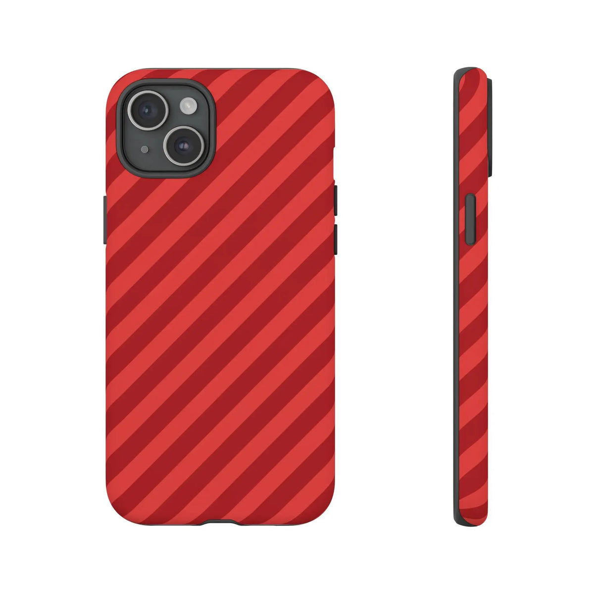 Red Stripes Hard Shell Phone CaseCover - iPhone 15 Plus / Matte - Phone Case
