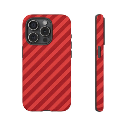 Red Stripes Hard Shell Phone CaseCover - iPhone 15 Pro / Matte - Phone Case