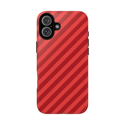 Red Stripes Hard Shell Phone CaseCover - iPhone 16 Plus / Glossy - Phone Case
