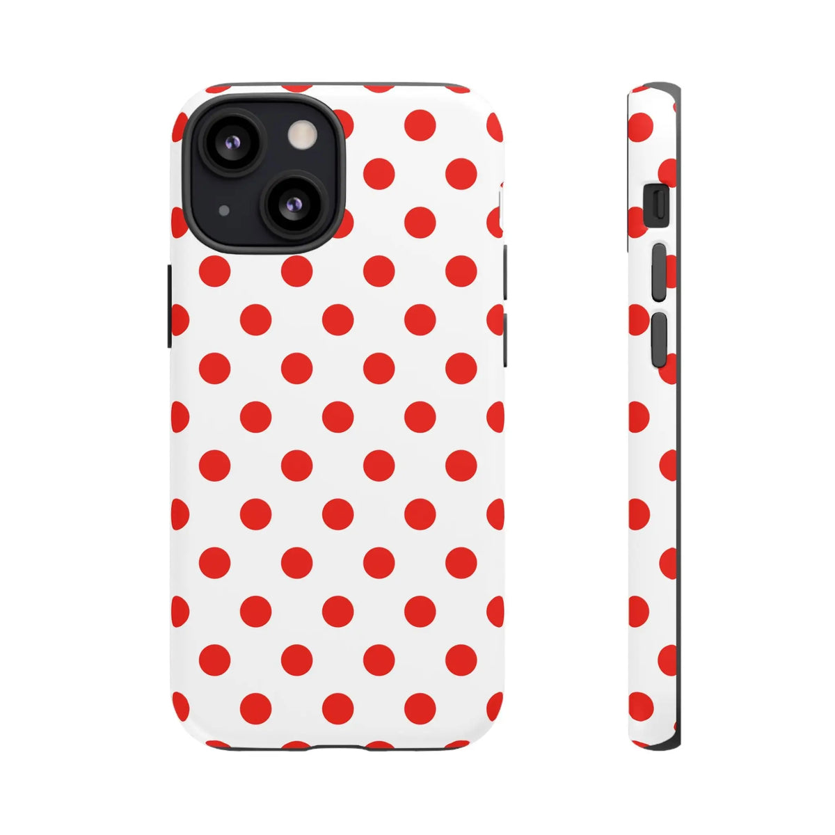 Red White Polka Dot Phone Case Cover for iPhone Samsung and Google Phones - iPhone 13 Mini / Matte - Phone Case