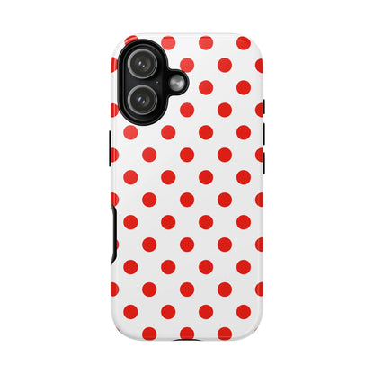 Red White Polka Dot Phone Case Cover for iPhone Samsung and Google Phones - iPhone 17 / Glossy - Phone Case