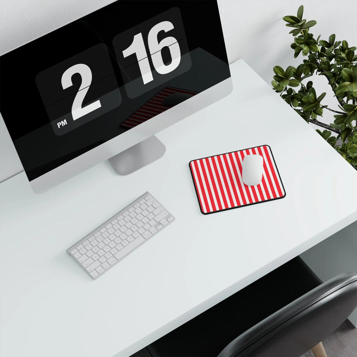 Red & White Striped Non‑Slip Gaming Mouse Pad - 9.5’’ × 8’’ - Mouse Pad