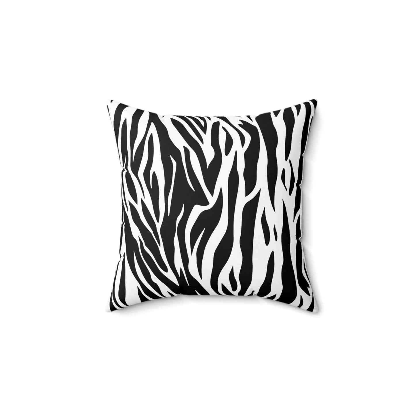 Tiger Print Black White Square Pillow Case with Pillow Insert | Lumber Pillow | Throw Pillow