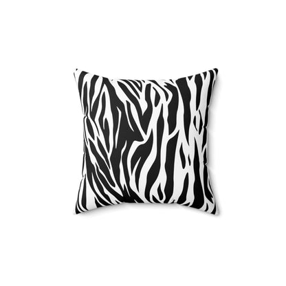 Tiger Print Black White Square Pillow Case with Pillow Insert | Lumber Pillow | Throw Pillow