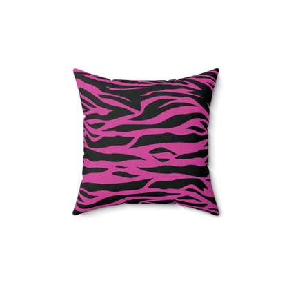 Tiger Print Pink Square Throw Pillow, Home decor, Couch, Bedroom Pillow