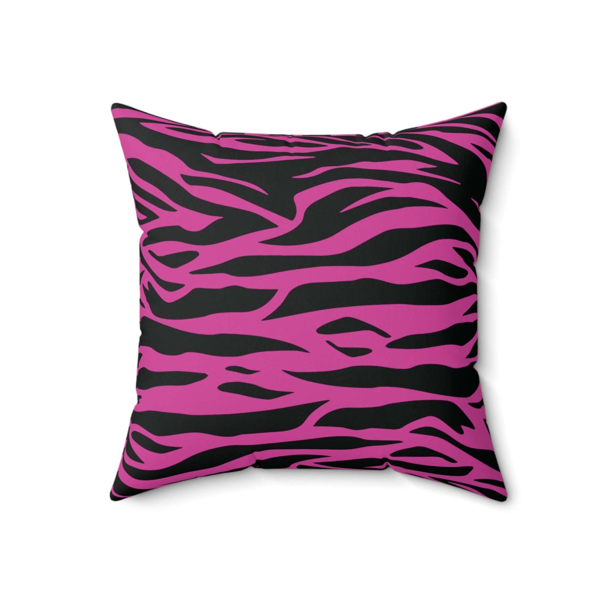 Tiger Print Pink Square Throw Pillow, Home decor, Couch, Bedroom Pillow