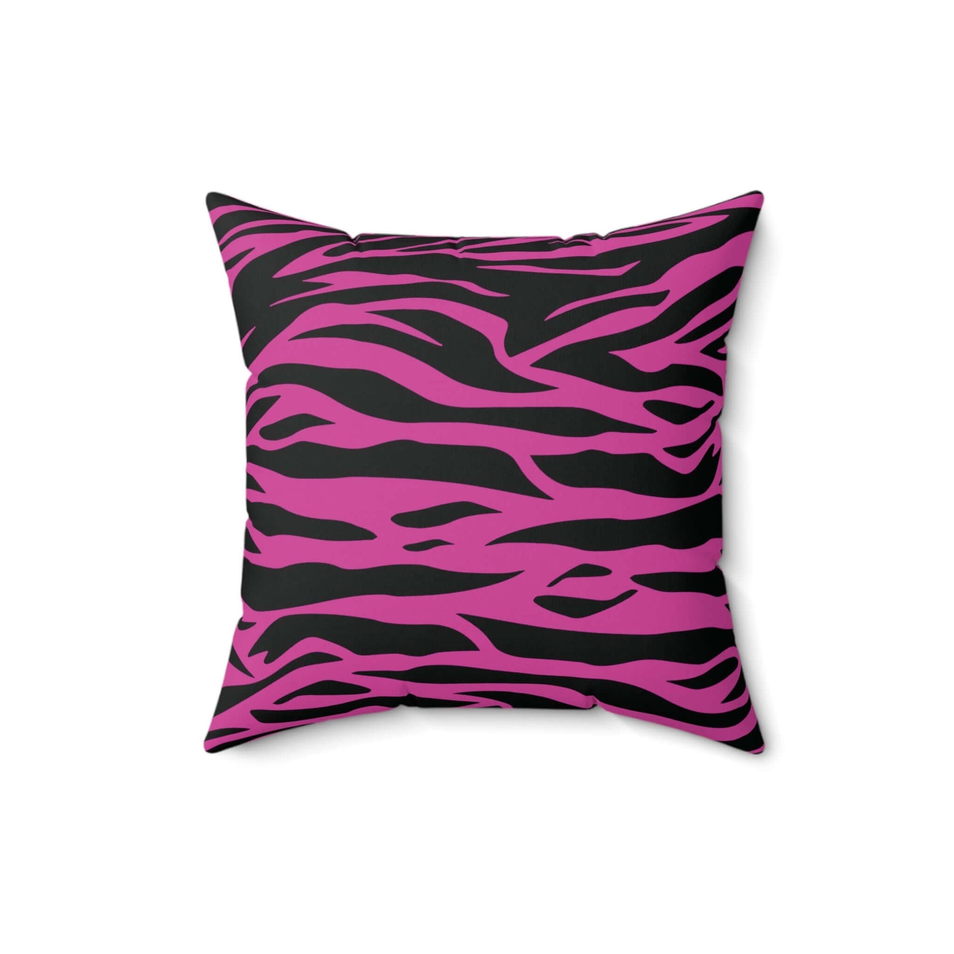 Tiger Print Pink Square Throw Pillow, Home decor, Couch, Bedroom Pillow