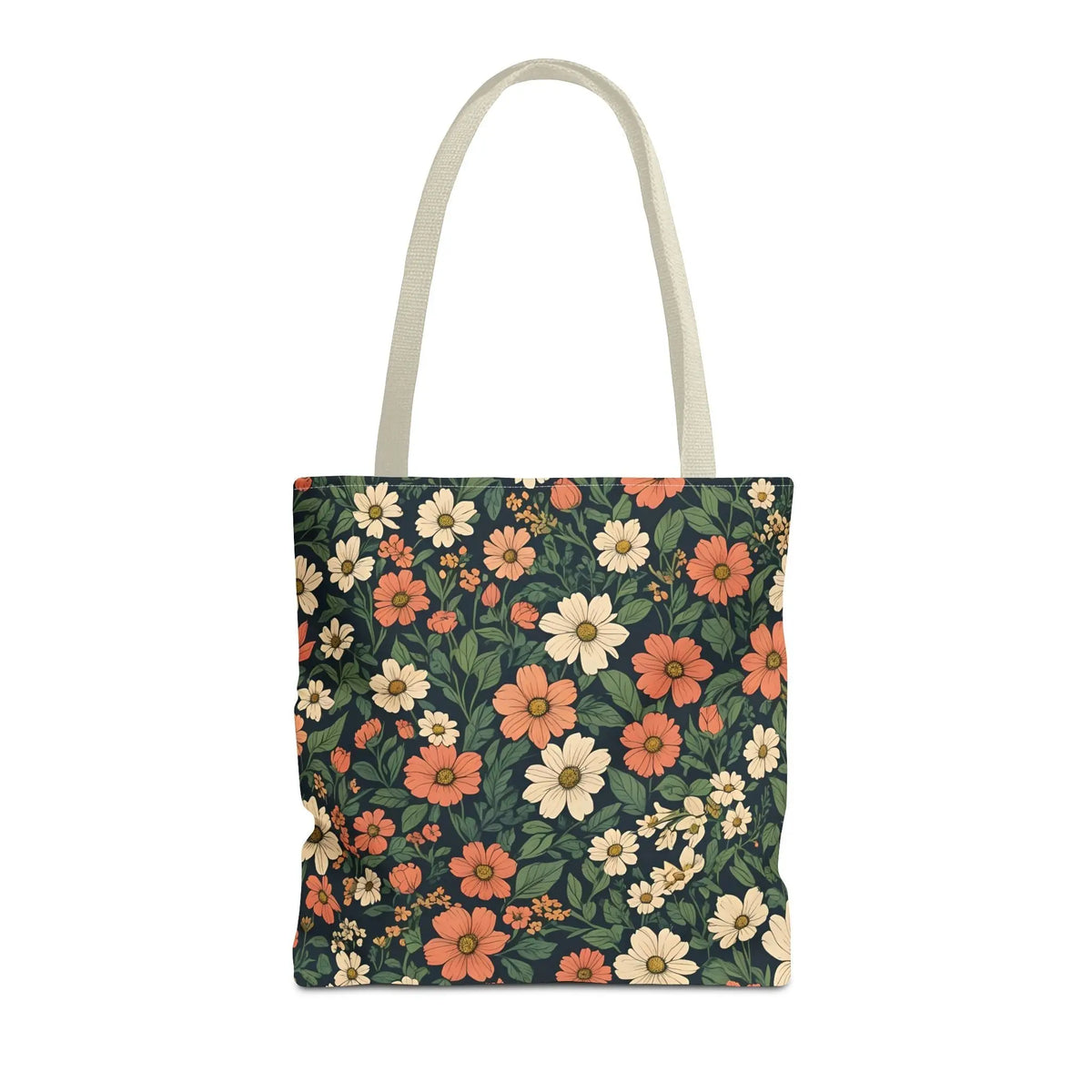 Tote Bag Floral Design Shopping Carry Travel Bag - 16’’ × 16’’ / Beige - Tote Bag