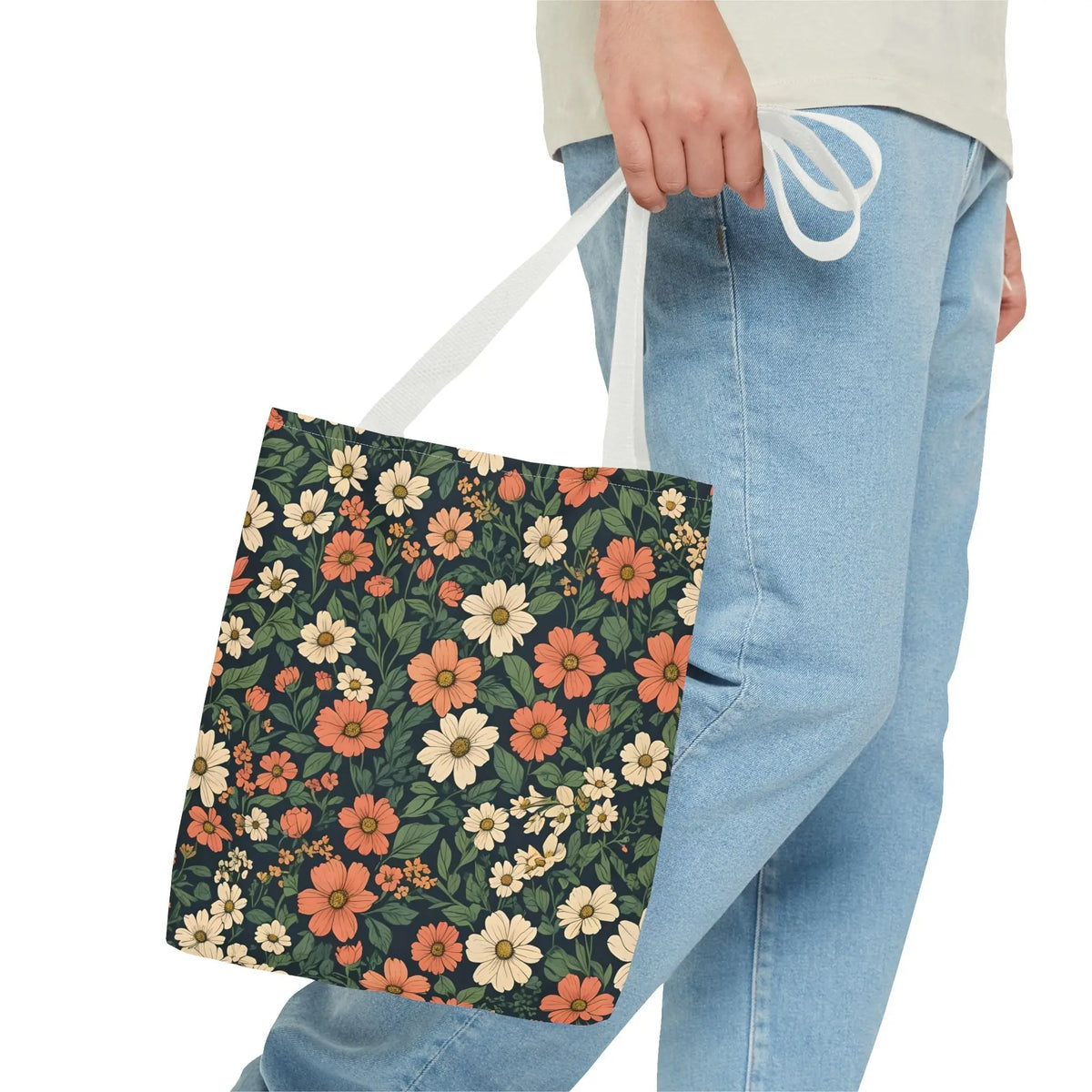 Tote Bag Floral Design Shopping Carry Travel Bag - Tote Bag